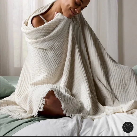 Parachute Cream Cotton Throw Blanket - Picture 3 of 3